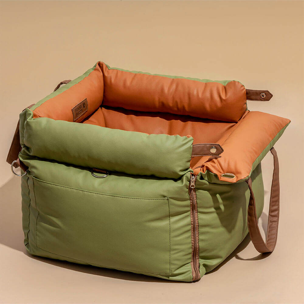 Seggiolino Auto Rialzato Deluxe per Cani in Ecopelle - Urban Voyager