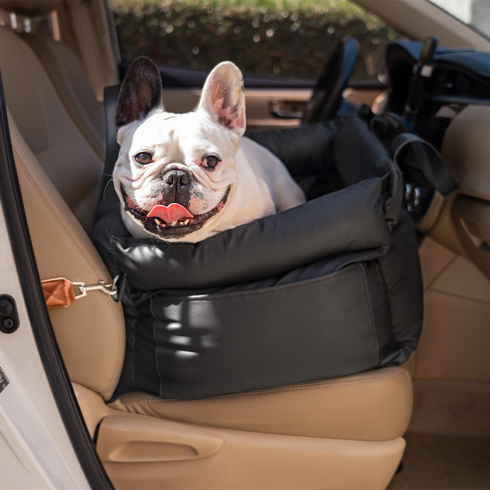 Seggiolino Auto Rialzato Deluxe per Cani in Ecopelle - Urban Voyager