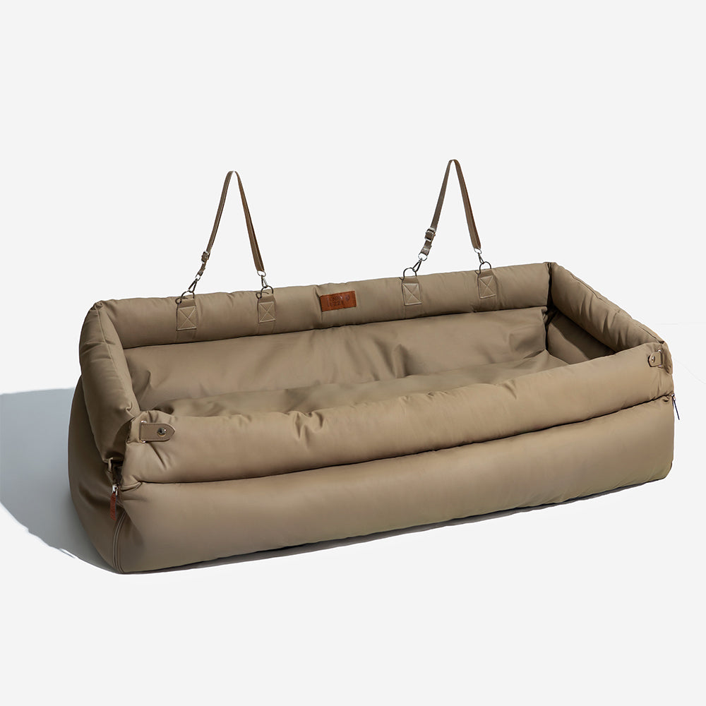 Seggiolino Auto Rialzato Deluxe per Cani in Ecopelle - Urban Voyager