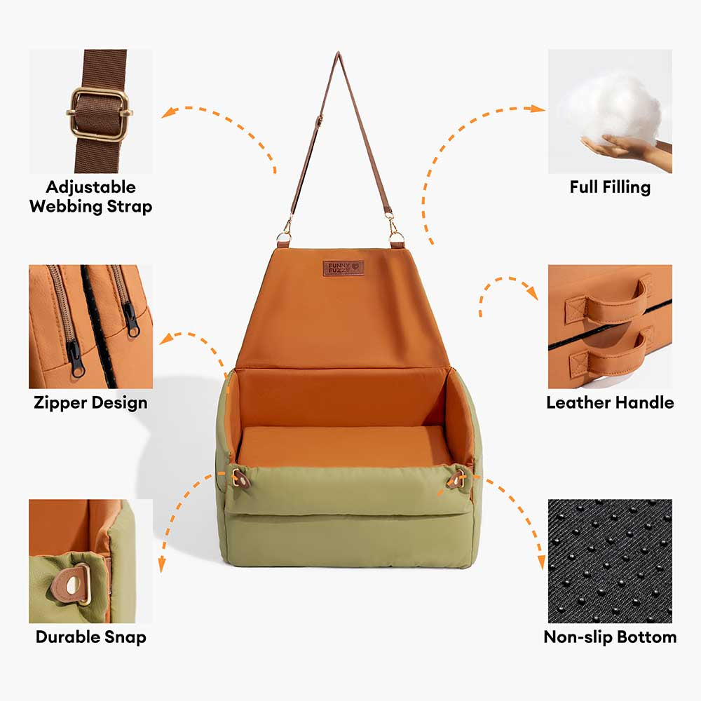 Seggiolino per cani elevato in ecopelle deluxe - Urban Voyager