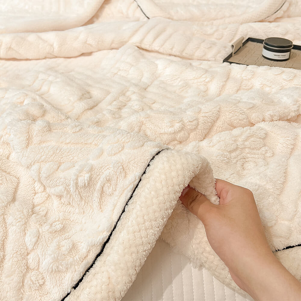 Coperta in Velluto di Latte Impresso in Stile Barocco Morbida e Soffice