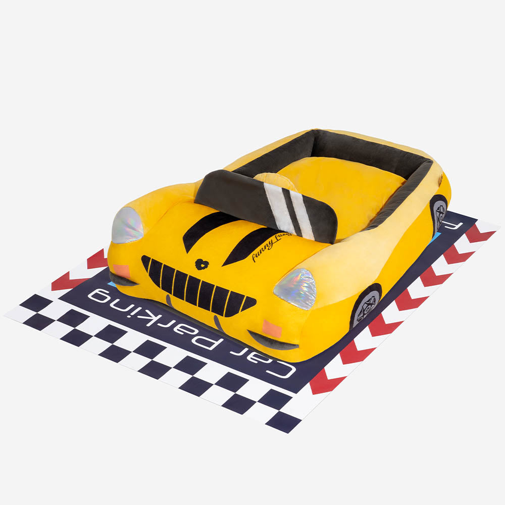 Letto per animali in peluche a forma di auto da corsa convertibile classica - Fast&Fur