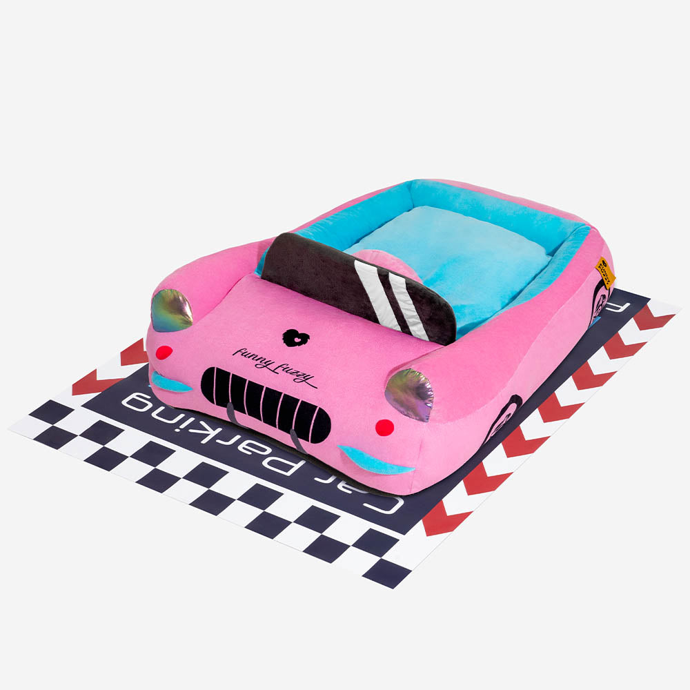 Letto per animali in peluche a forma di auto da corsa convertibile classica - Fast&Fur