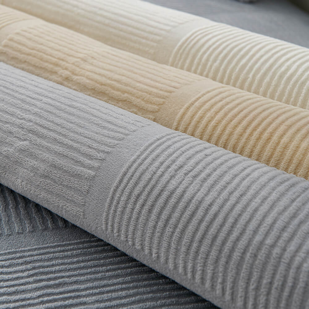 Copertura per divano quadrato in peluche a righe classiche