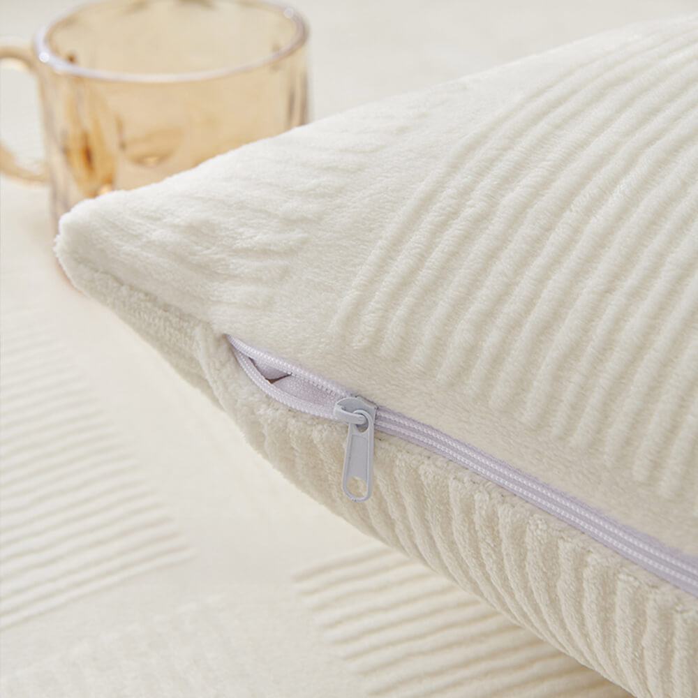 Copertura per divano quadrato in peluche a righe classiche