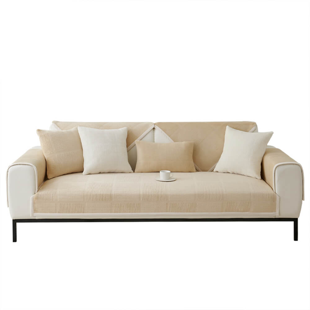 Copertura per divano quadrato in peluche a righe classiche