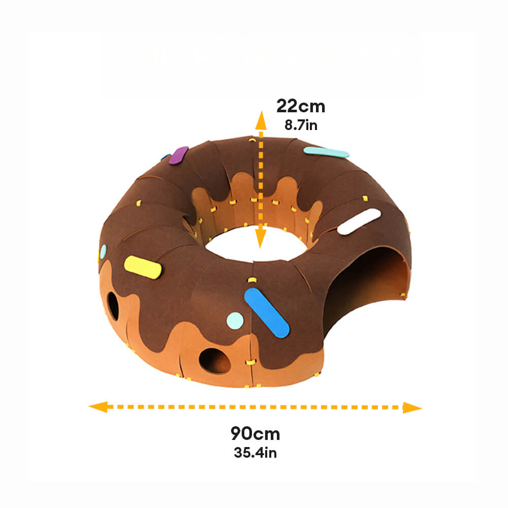 Tunnel per gatti a forma di ciambella in feltro – Tunnel per gatti divertente e accogliente
