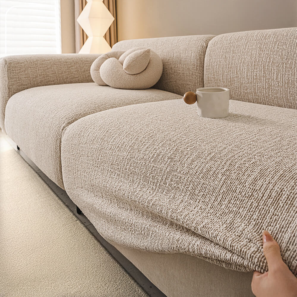 Copertura per divano elasticizzata a tutta copertura in chenille elegante, anti-graffio, adatta per tutte le stagioni