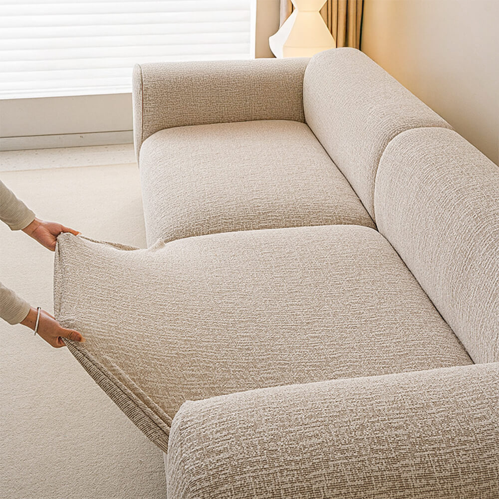 Copertura per divano elasticizzata a tutta copertura in chenille elegante, anti-graffio, adatta per tutte le stagioni
