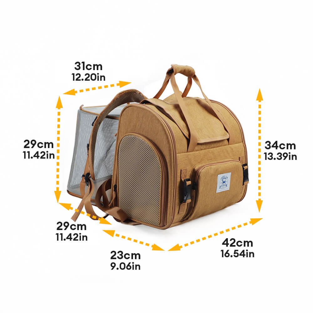 Borsa da viaggio per gatti con spalla singola espandibile e ampio spazio