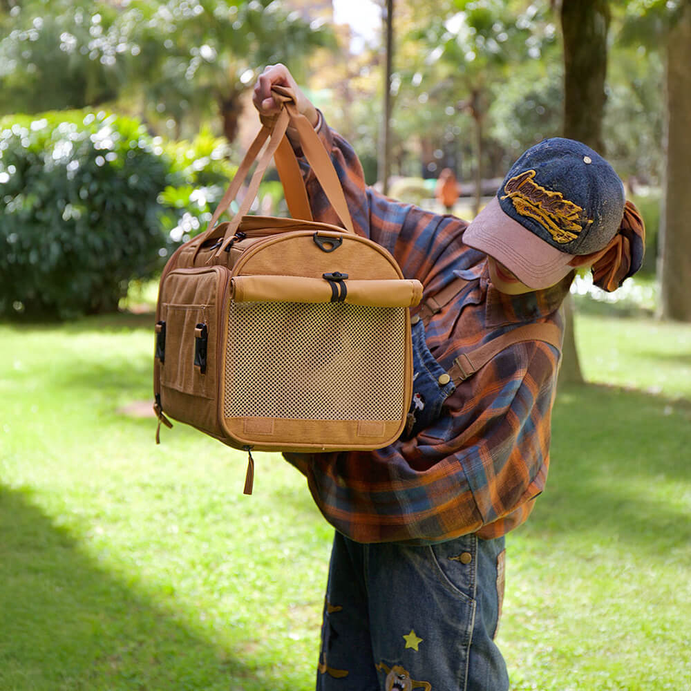 Borsa da viaggio per gatti con spalla singola espandibile e ampio spazio