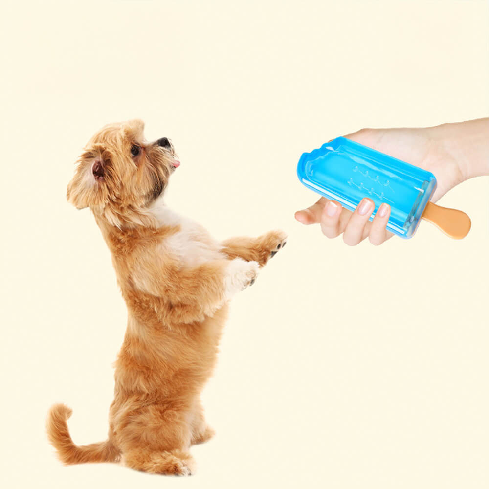 Giocattolo per cani interattivo e durevole in TPR, ghiacciabile e a forma di ghiacciolo.