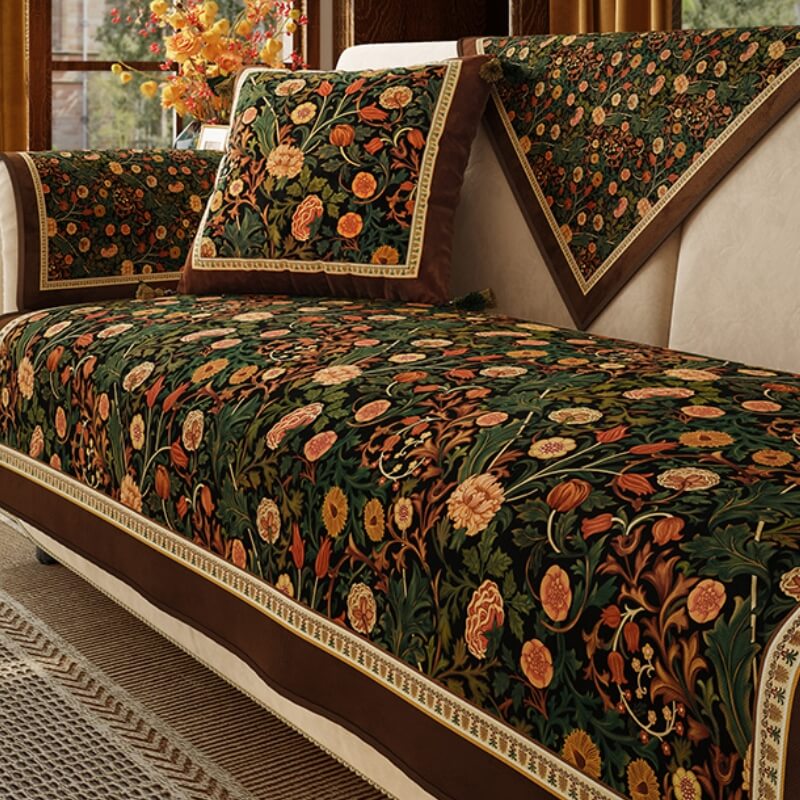 Copertura per divano protettiva antiscivolo in stile vintage di lusso per giardino