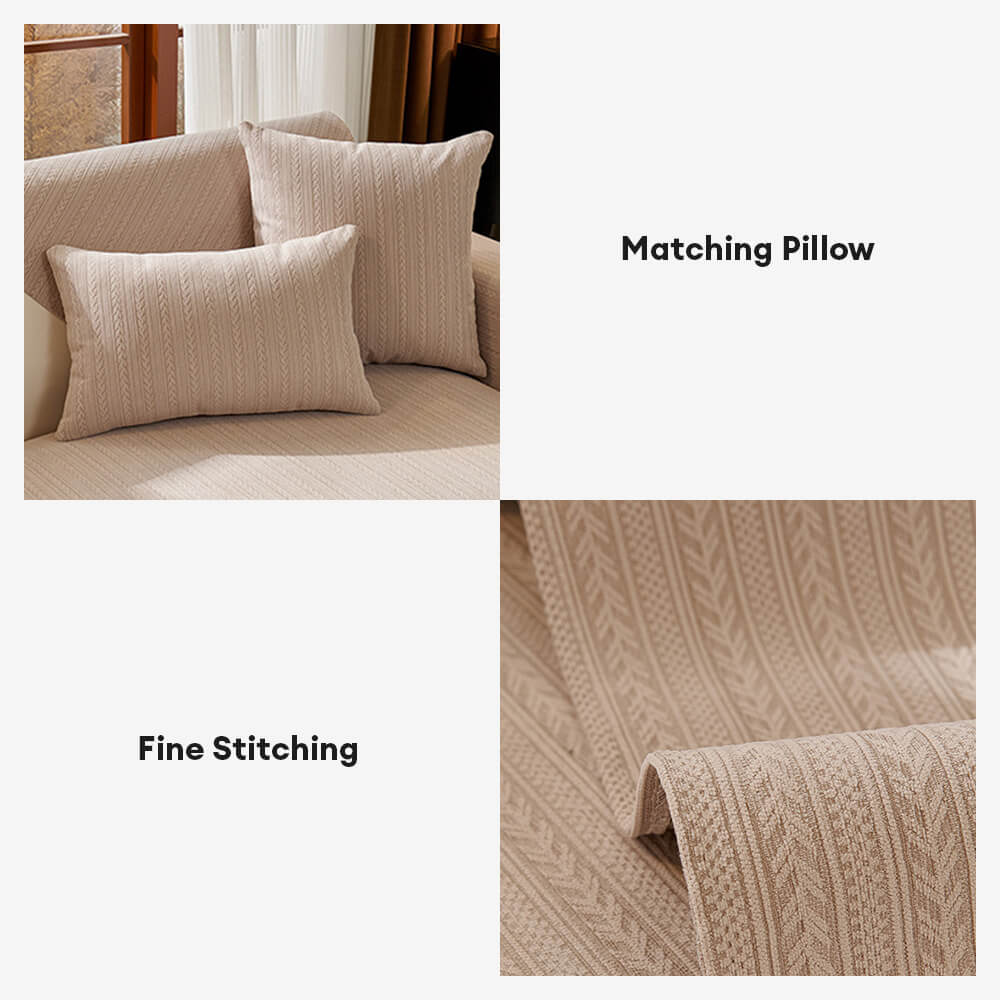 Copertura per divano in chenille a strisce di grano impermeabile minimalista