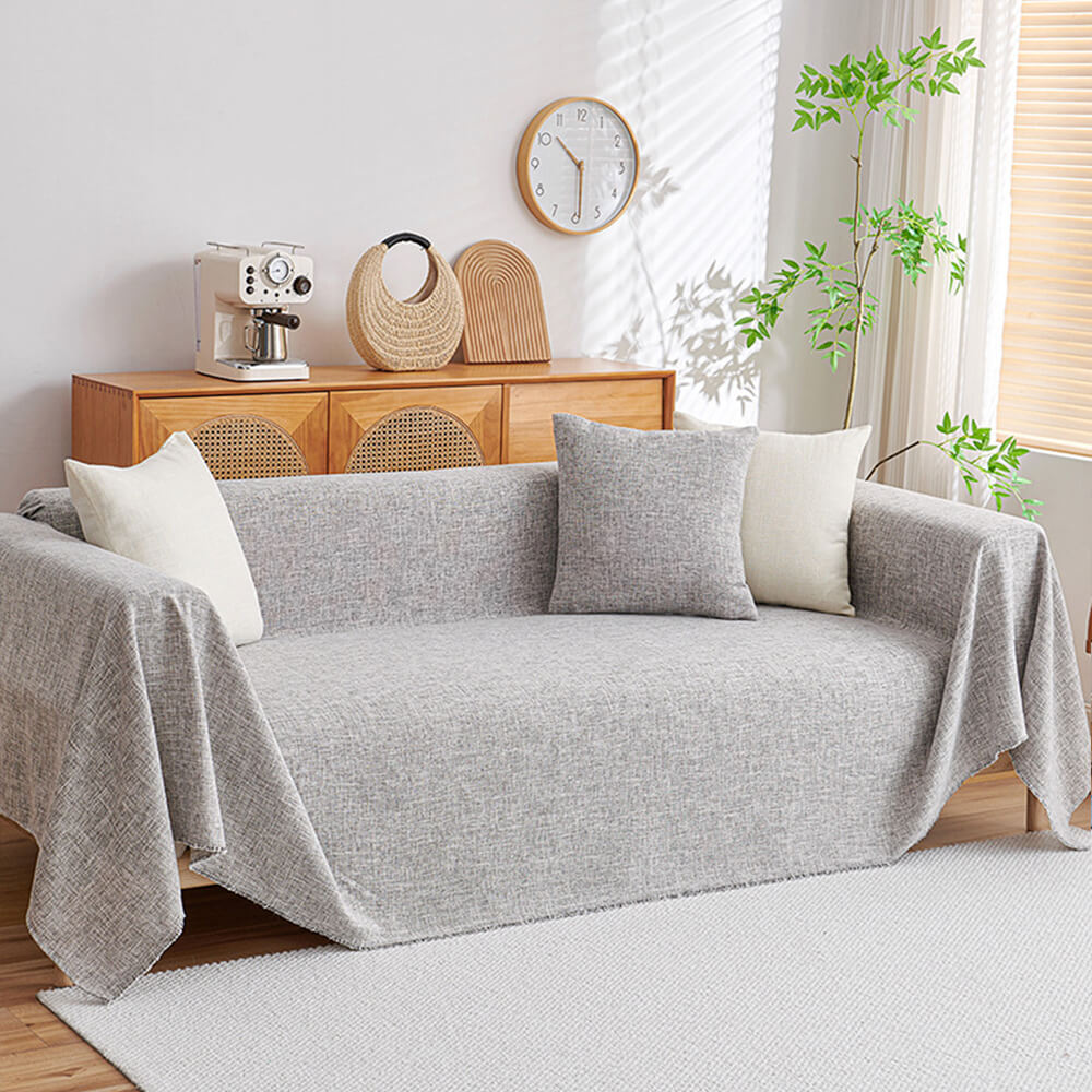 Copertura per divano in lino frangiata minimalista moderna e durevole