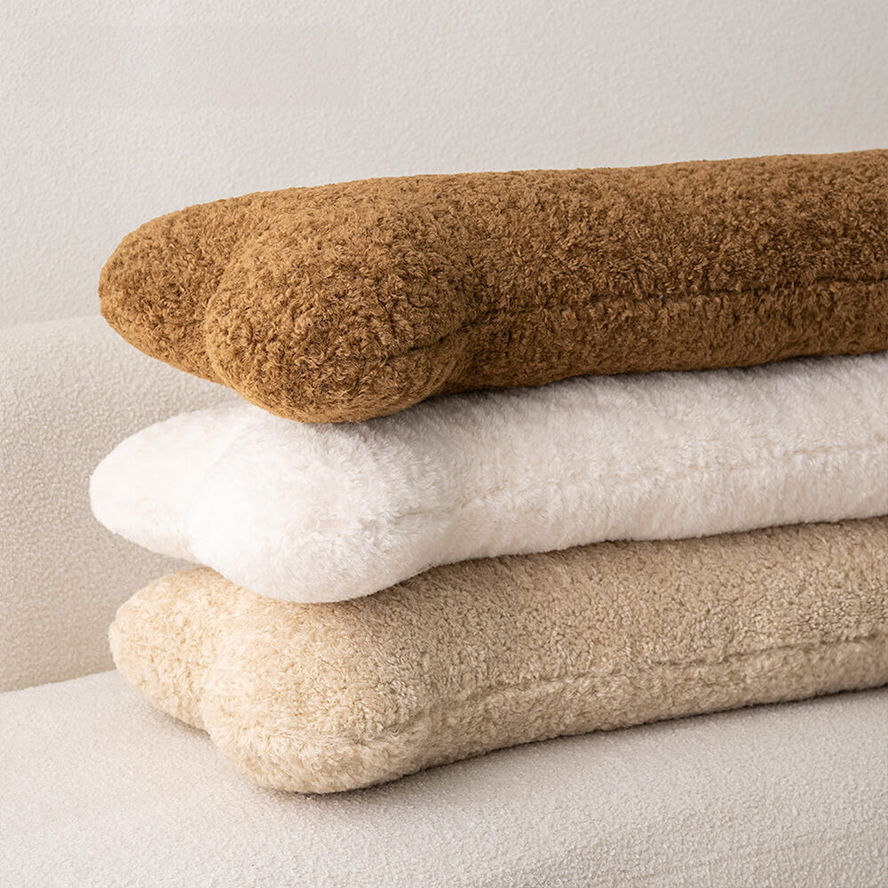 Cuscino decorativo morbido e accogliente a forma di osso per divano in peluche