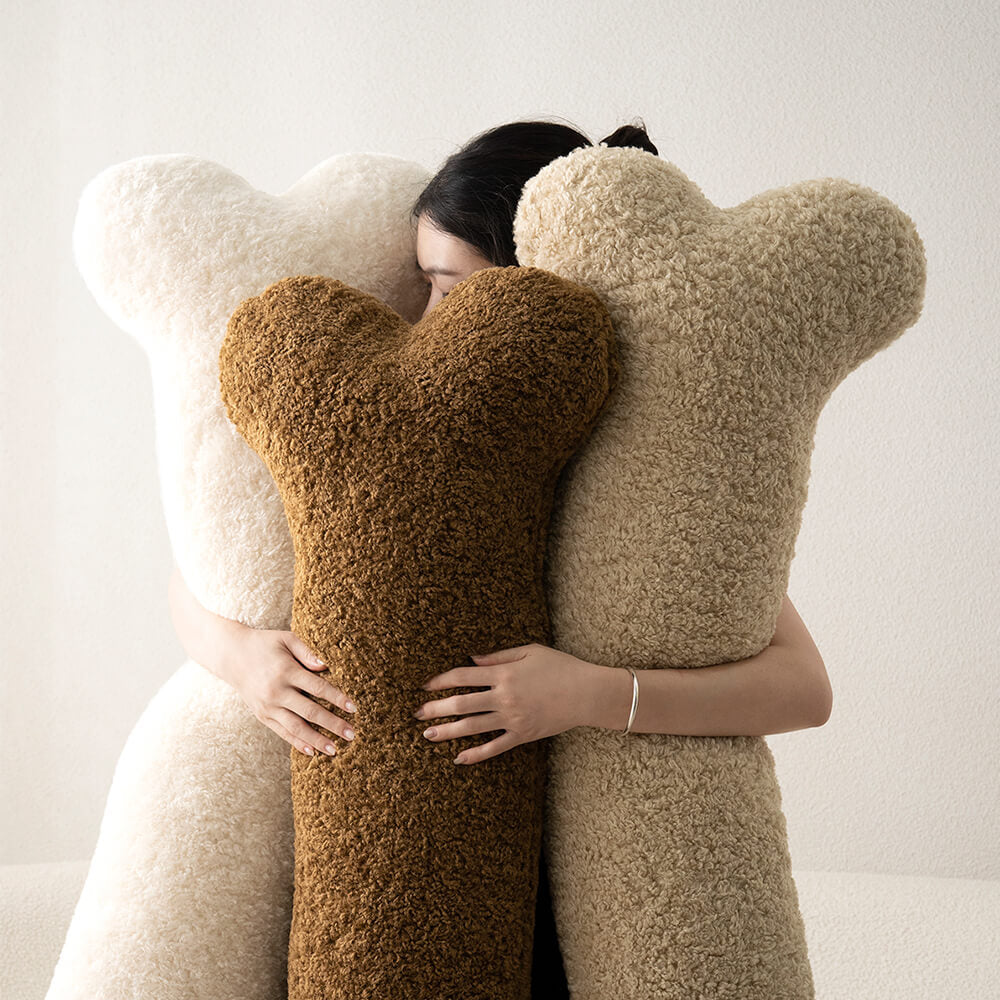 Cuscino decorativo morbido e accogliente a forma di osso per divano in peluche