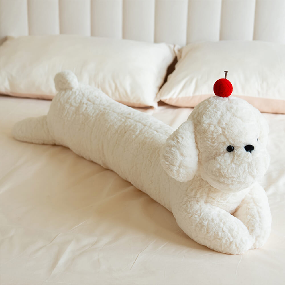 Cuscino lungo per divano accogliente in peluche a forma di ciliegia per cani.