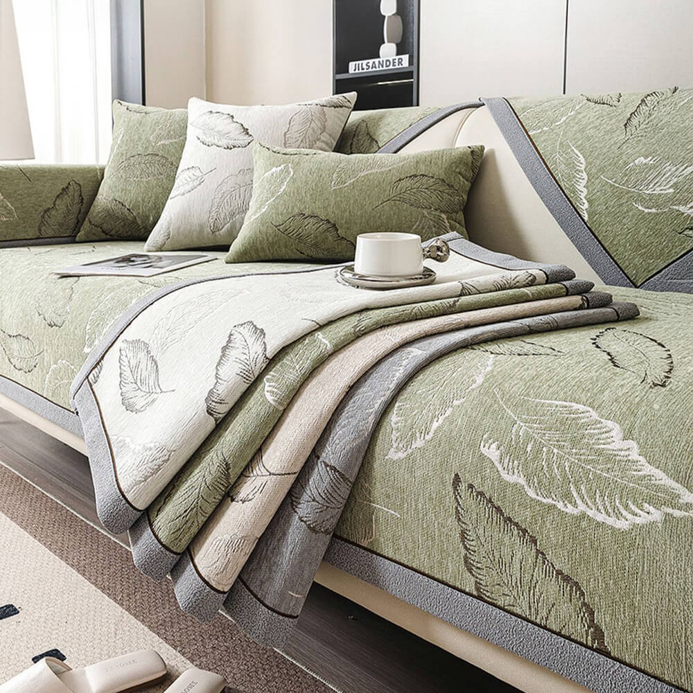 Copertura per divano antiscivolo in chenille con texture premium e resistente ai graffi