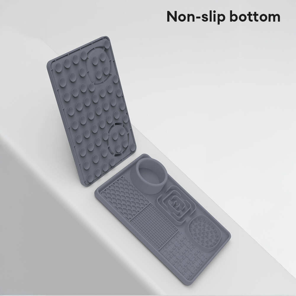 Tappetino in silicone rettangolare grande con ventosa per alimentazione lenta per cani