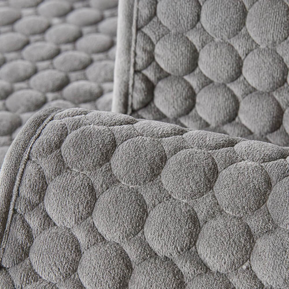 Copertura per divano rotonda in suede trapuntato, assorbente di umidità, traspirante e antiscivolo.