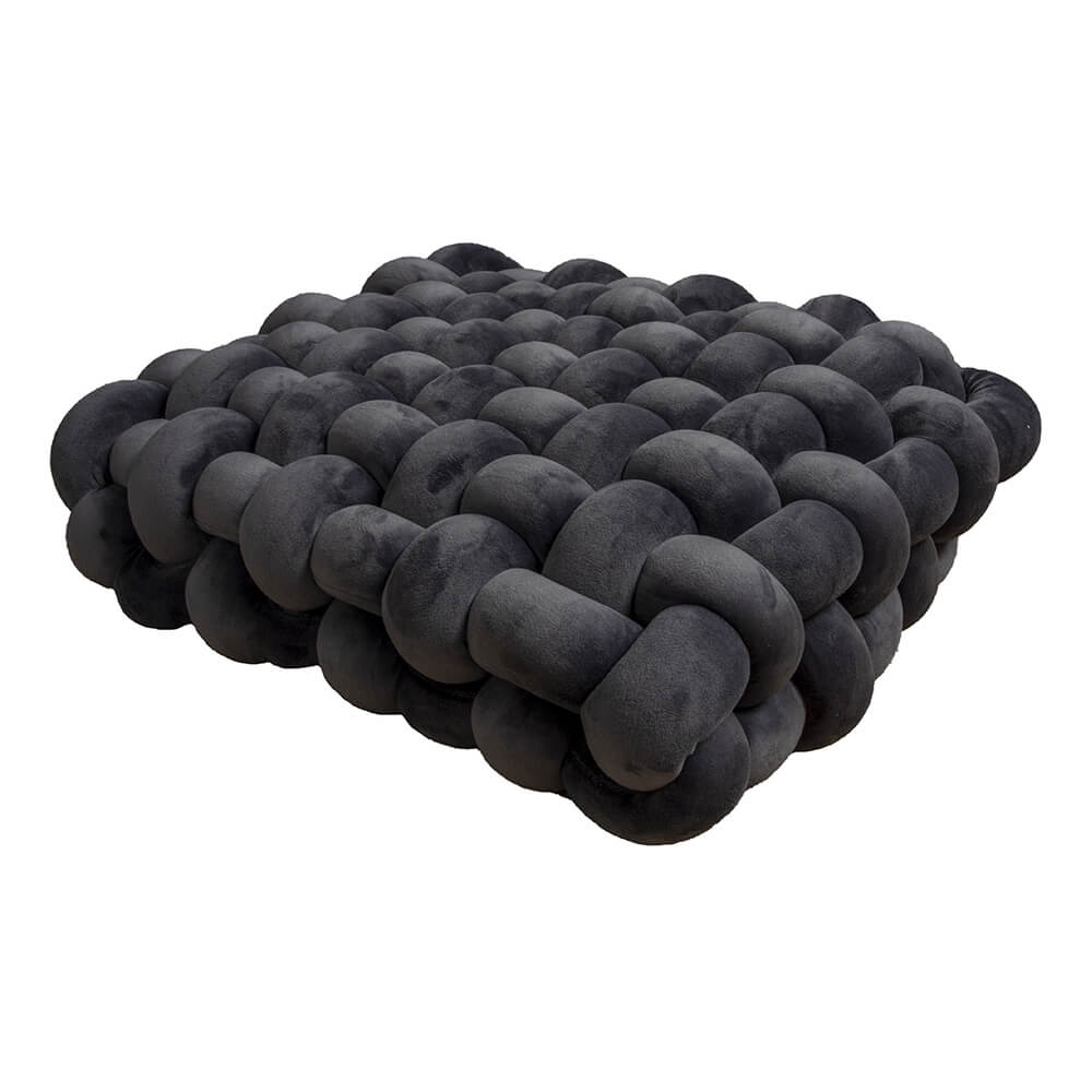 Cuscino decorativo quadrato in tessuto intrecciato morbido
