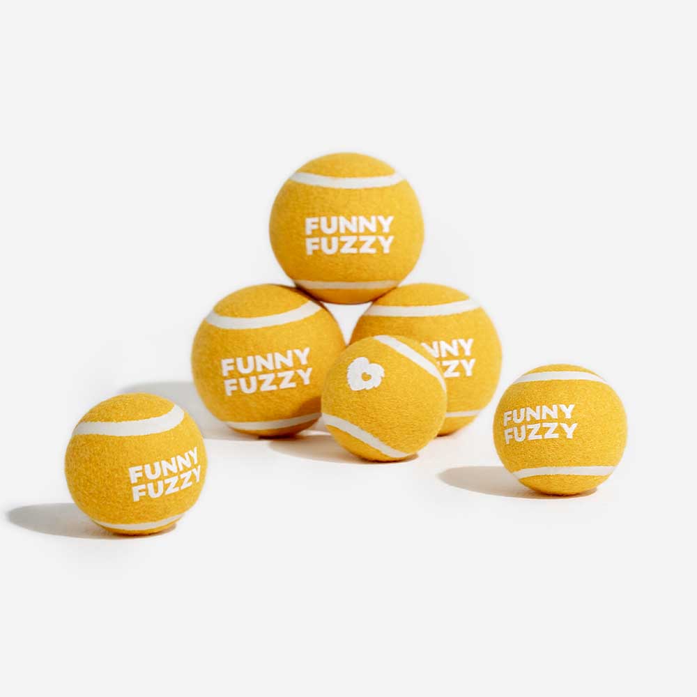 Giocattolo per cani a forma di pallina da tennis - Squeaky e rimbalza