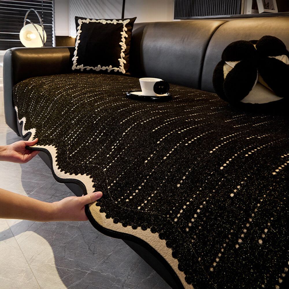 Copertura per divano elegante a forma ondulata in chenille anti-graffio alla moda