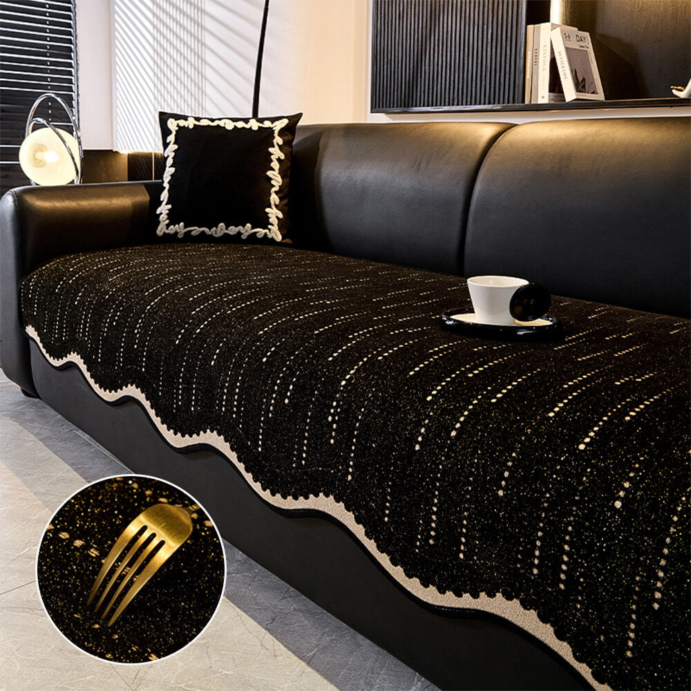 Copertura per divano elegante a forma ondulata in chenille anti-graffio alla moda
