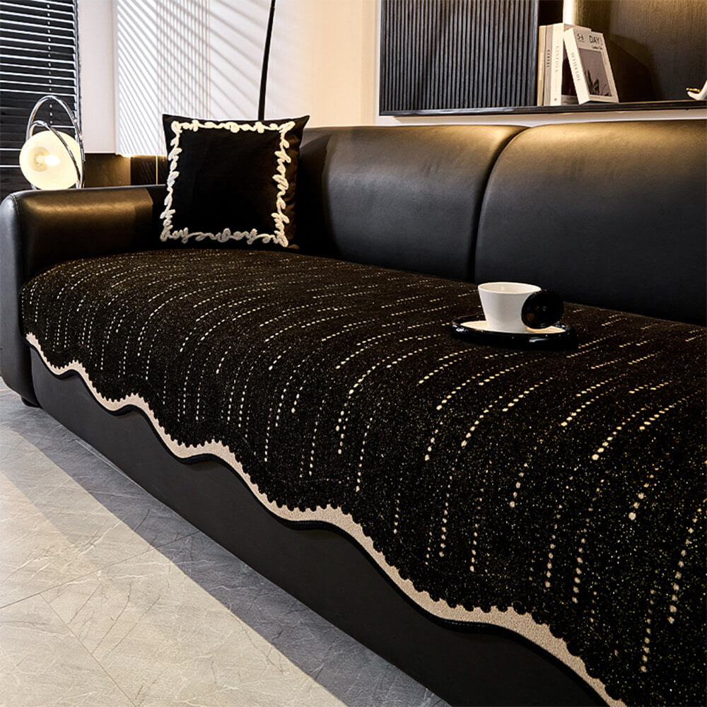 Copertura per divano elegante a forma ondulata in chenille anti-graffio alla moda