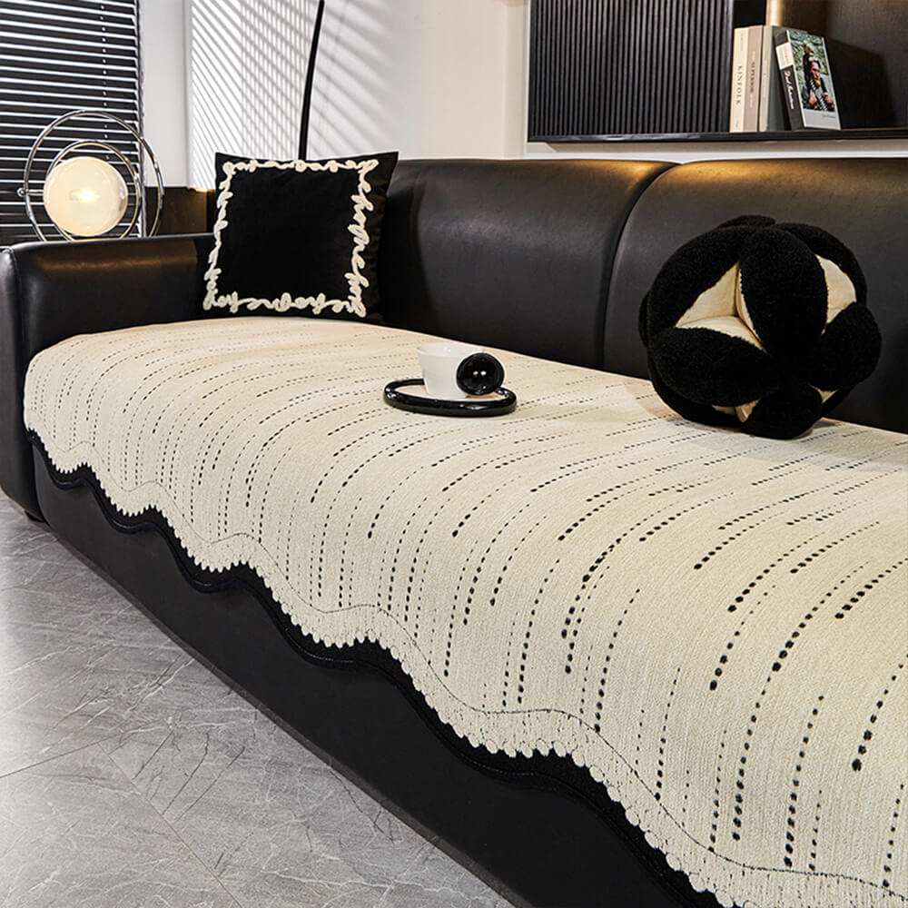 Copertura per divano elegante a forma ondulata in chenille anti-graffio alla moda
