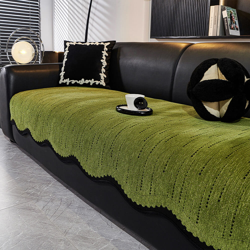 Copertura per divano elegante a forma ondulata in chenille anti-graffio alla moda