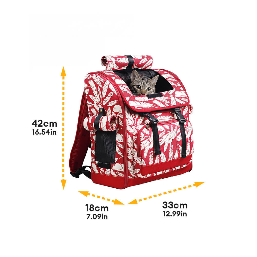Zaino per gatti da viaggio portatile e comodo con stampa hawaiana alla moda
