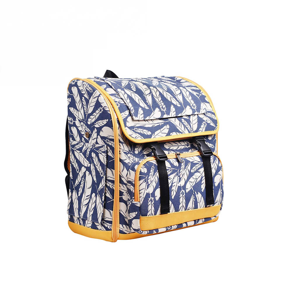 Zaino per gatti da viaggio portatile e comodo con stampa hawaiana alla moda