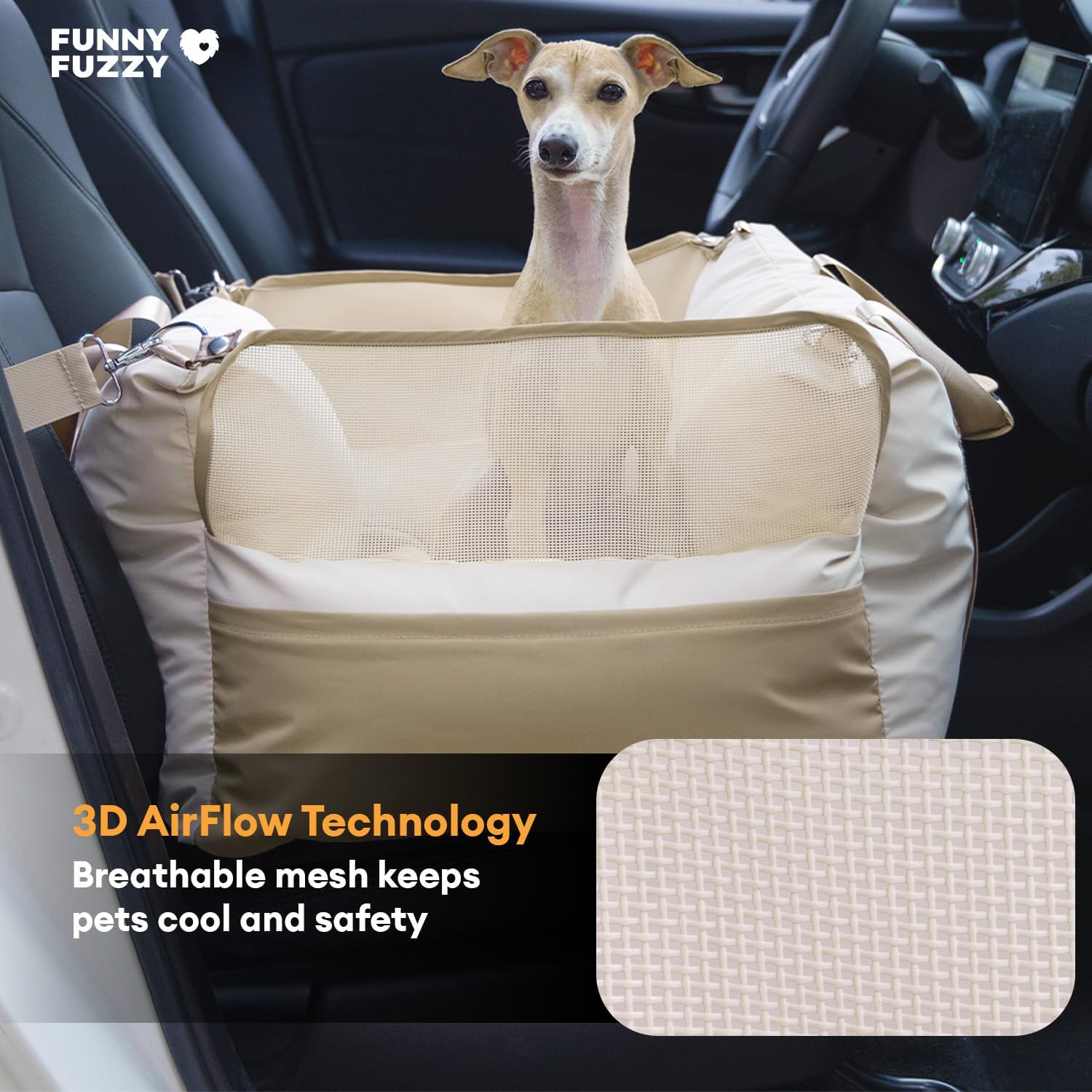 Seggiolino Auto Impermeabile e Traspirante per Cani - Pup Rover