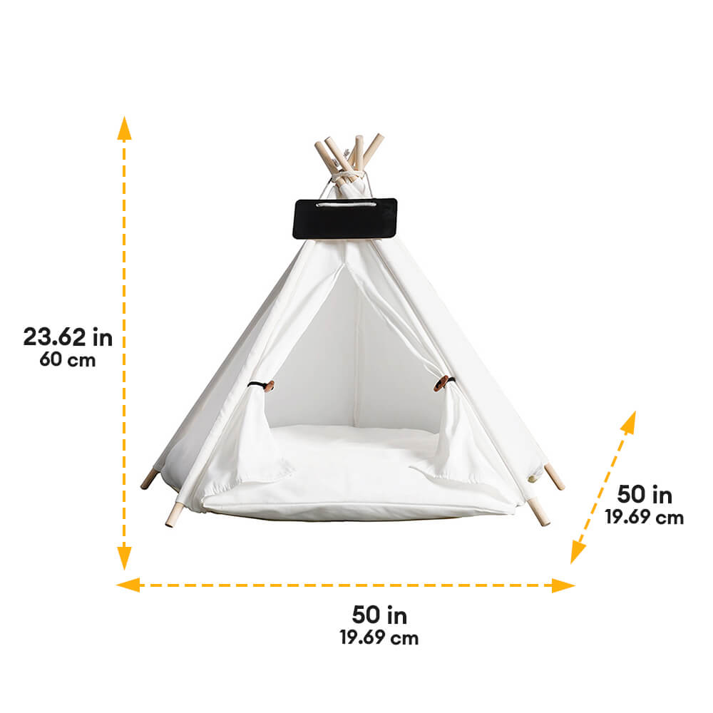 Tenda per animali domestici a forma di teepee leggera, traspirante e removibile a cinque punte.