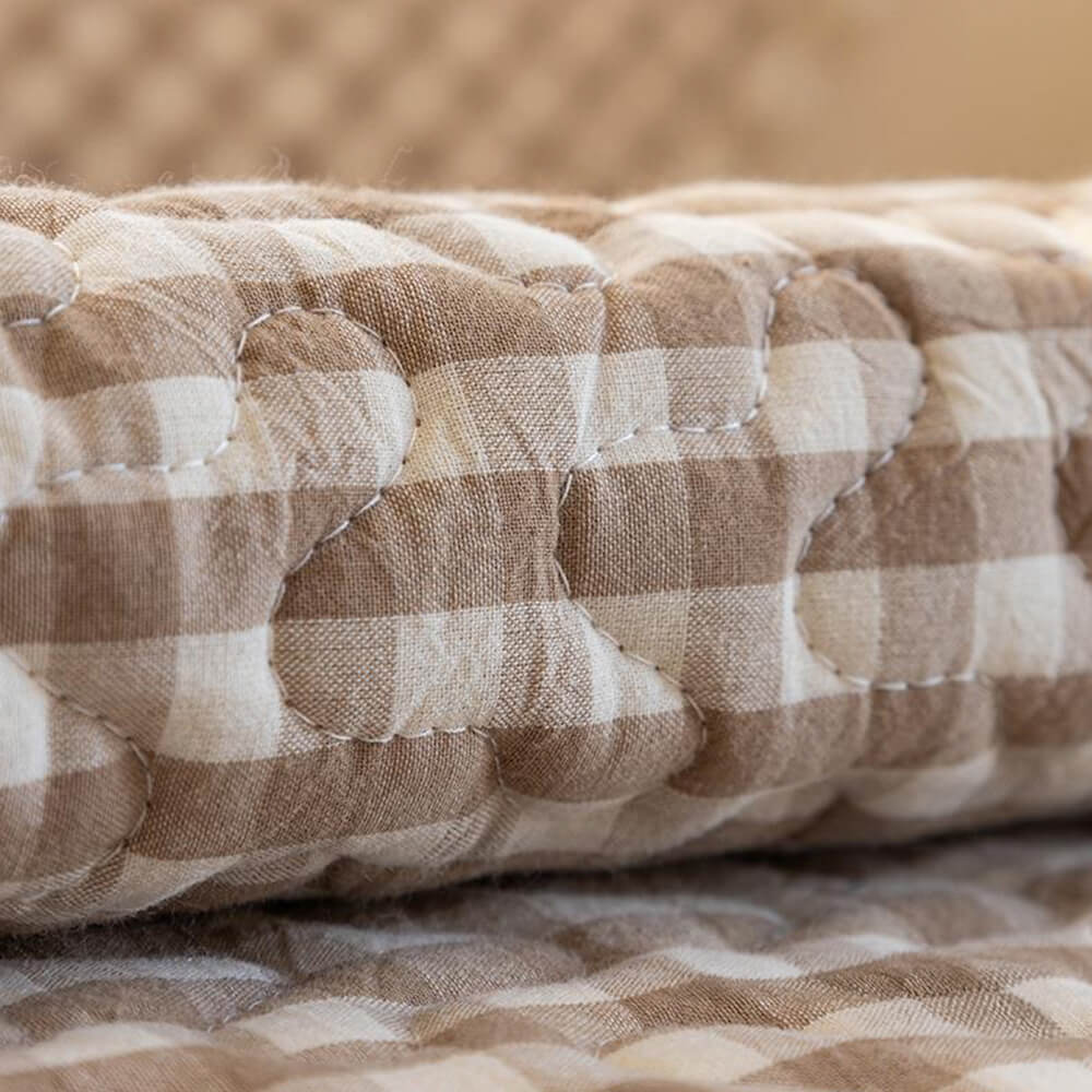 Copertura per divano in cotone lavato, resistente all'usura e non infeltrito, a scacchi retro.