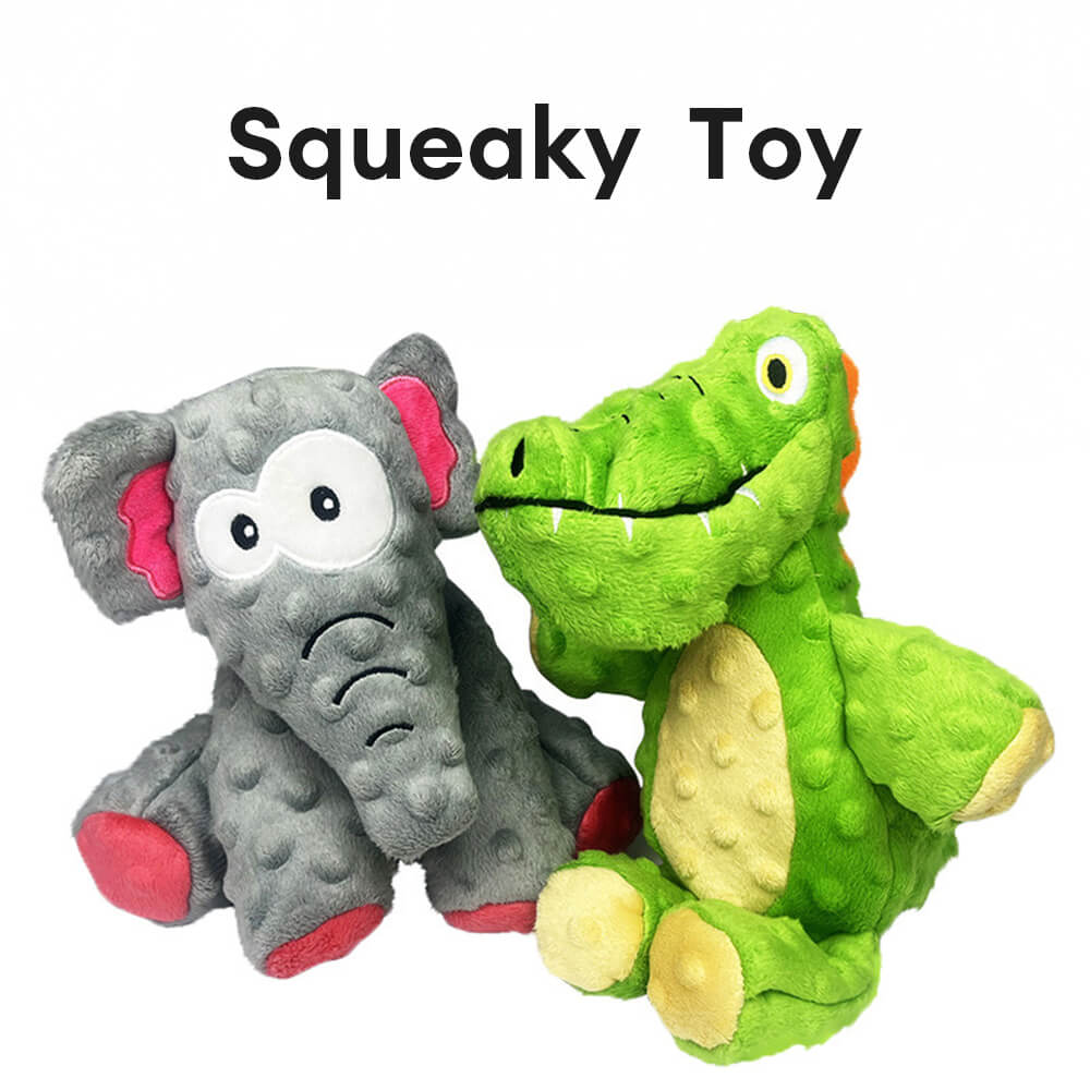 Giocattolo per cani in alligatore resistente ai morsi con squeaker integrato