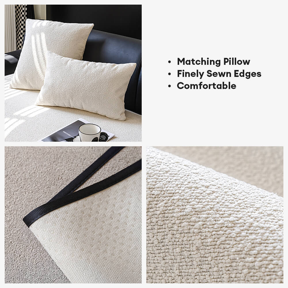 Copridivano lineare in tessuto Teddy Fleece idrorepellente con retro antiscivolo
