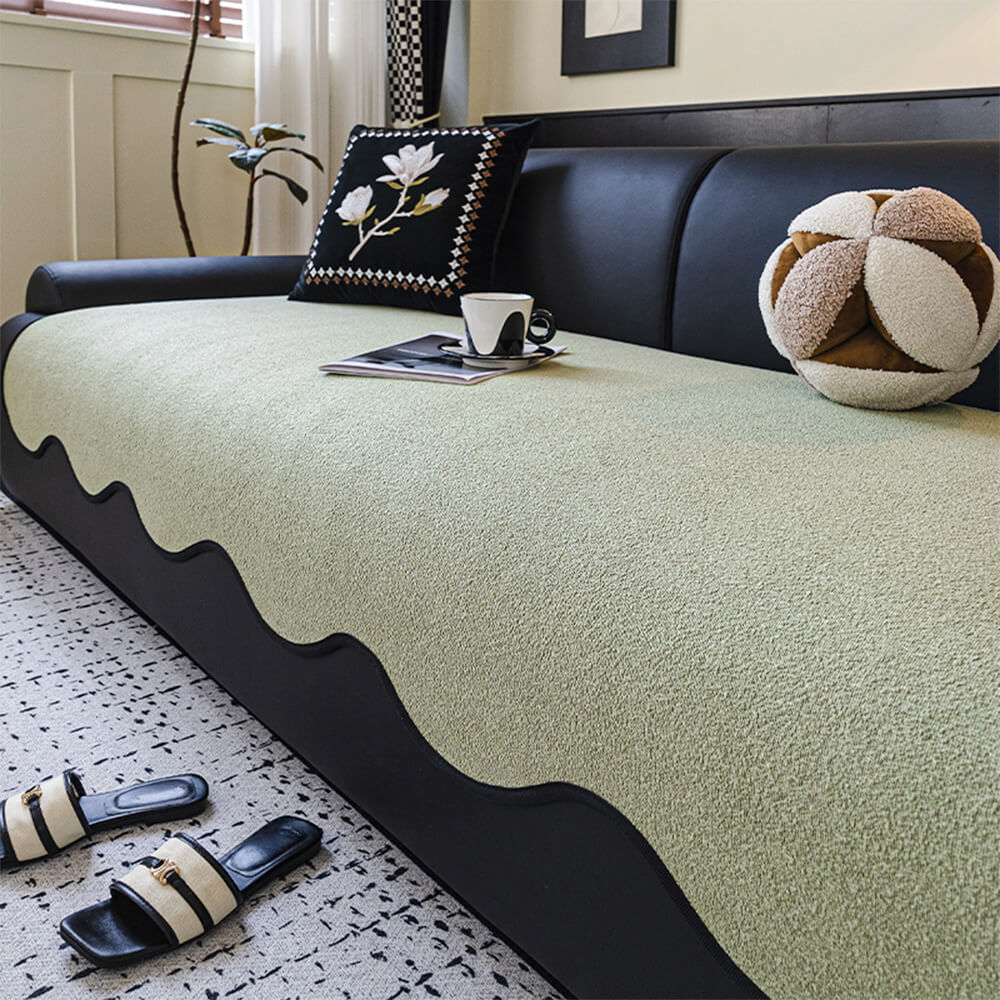 Copridivano lineare in tessuto Teddy Fleece idrorepellente con retro antiscivolo