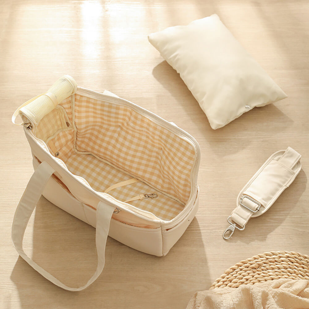 Borsa da viaggio elegante a quadri per cani e gatti