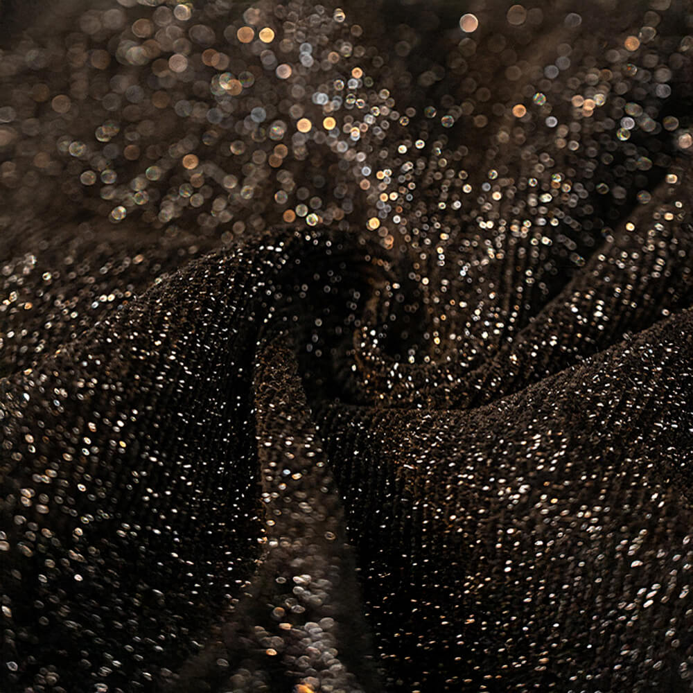 Copertura per divano con design in glitter di chenille stellato e bordo frangiato