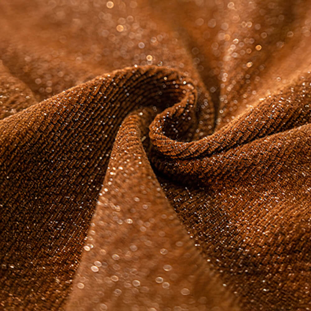 Copertura per divano con design in glitter di chenille stellato e bordo frangiato