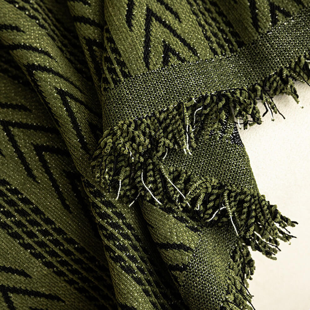 Copertura per divano in chenille con frange Jacquard