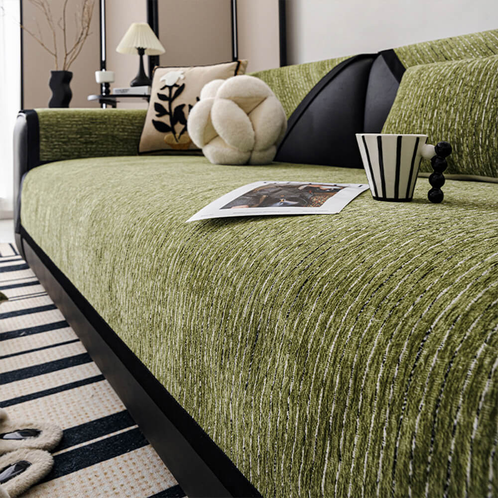 Copridivano in chenille a righe moderne francesi