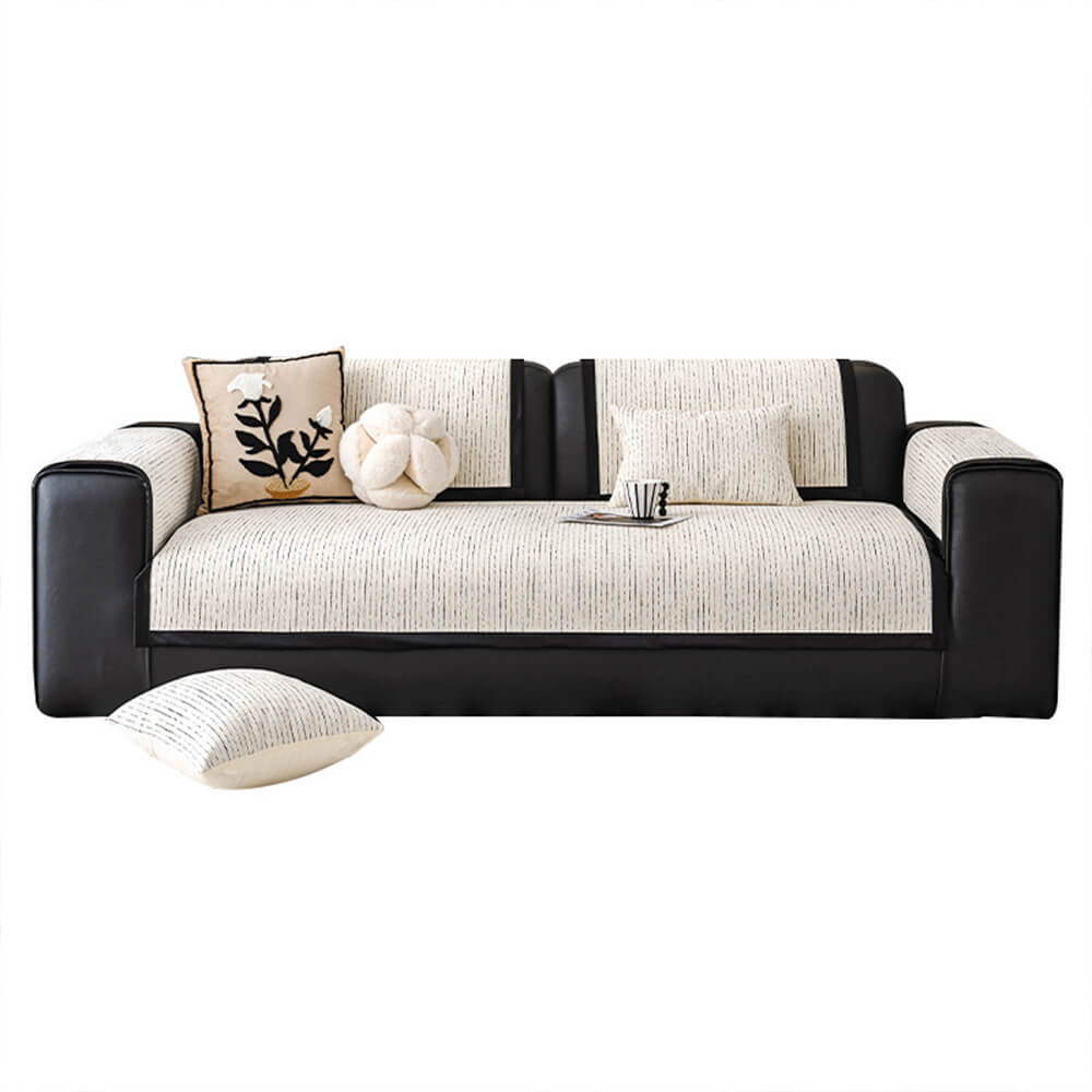 Copridivano in chenille a righe moderne francesi