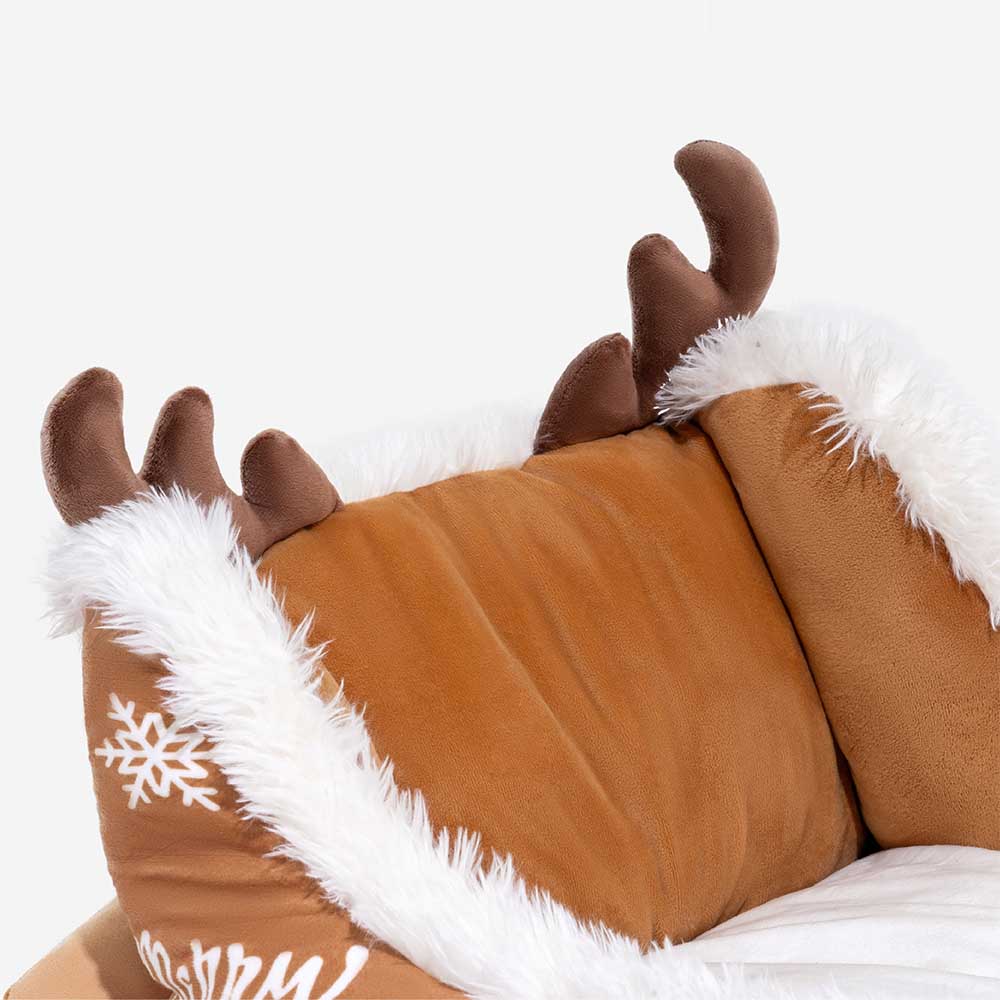 Letto per cani festivo in peluche e morbido - Slitta di Natale