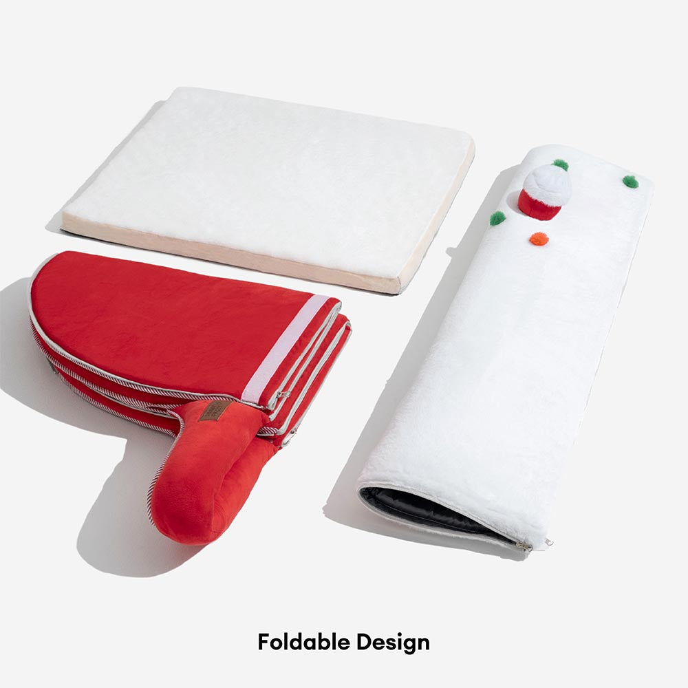 Letto ortopedico per cani Festive Snow House - Calore Natalizio