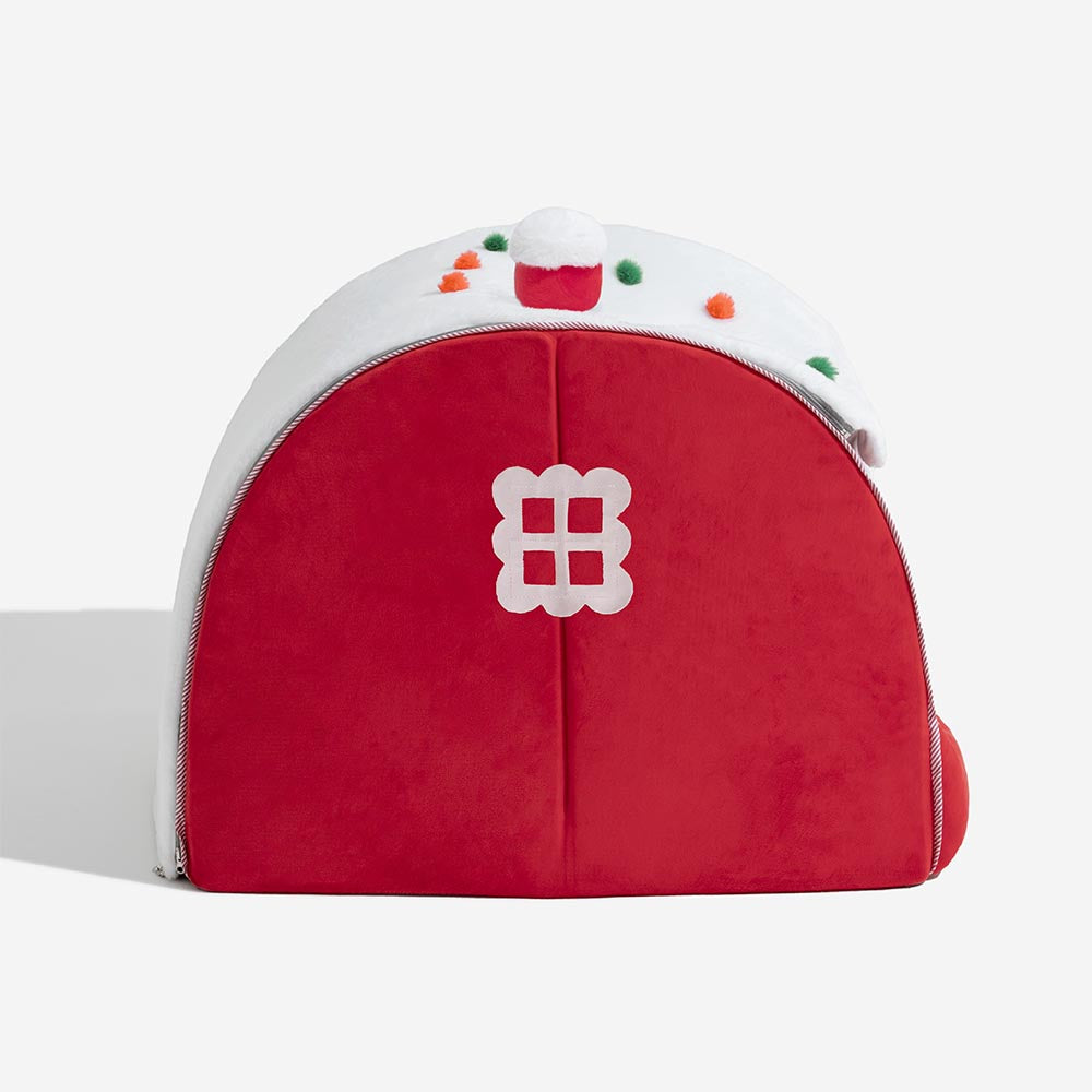 Letto ortopedico per cani Festive Snow House - Calore Natalizio