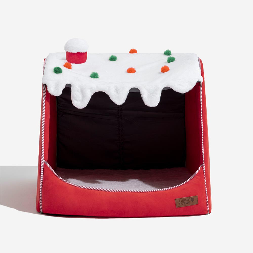 Letto ortopedico per cani Festive Snow House - Calore Natalizio